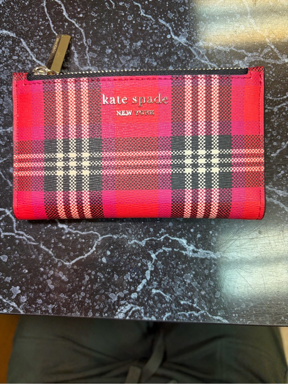 kate spade Spencer Foilaige Plaid Bifold Wallet